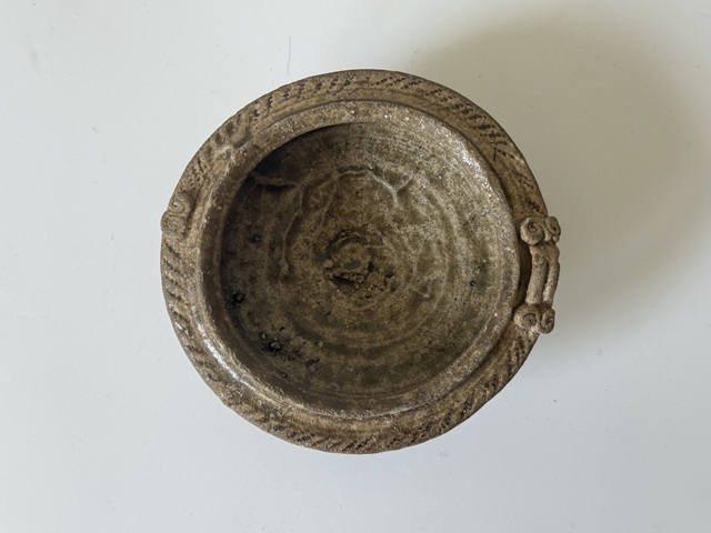 古玩陶瓷原始青瓷s紋雙系水盂真品鑒賞圖