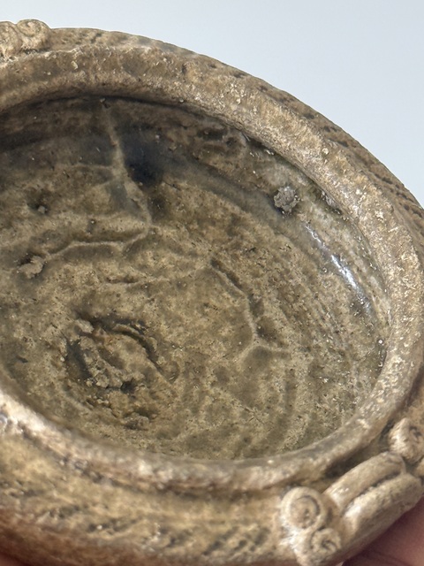 古玩陶瓷原始青瓷s紋雙系水盂真品鑒賞圖