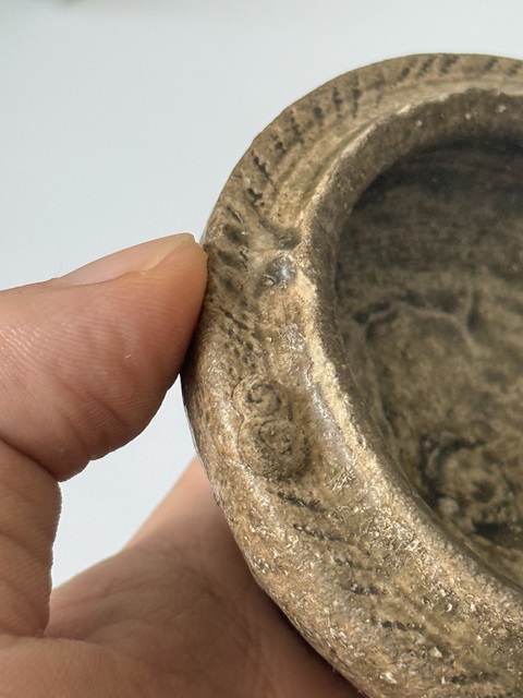 古玩陶瓷原始青瓷s紋雙系水盂真品鑒賞圖