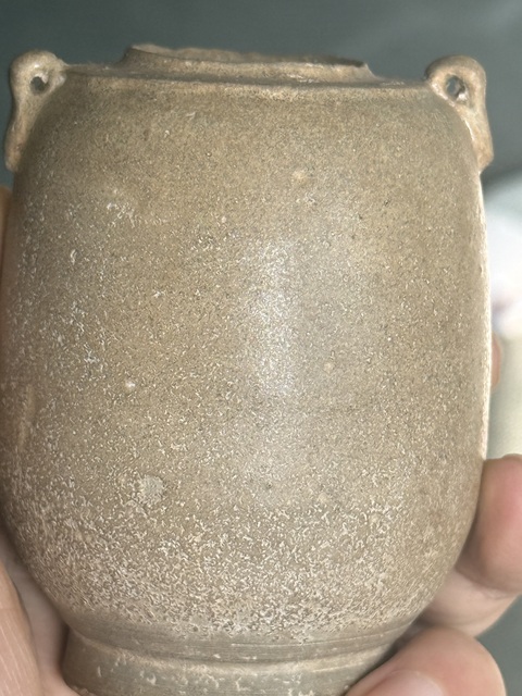 古玩陶瓷五代越窯雙系罐真品鑒賞圖