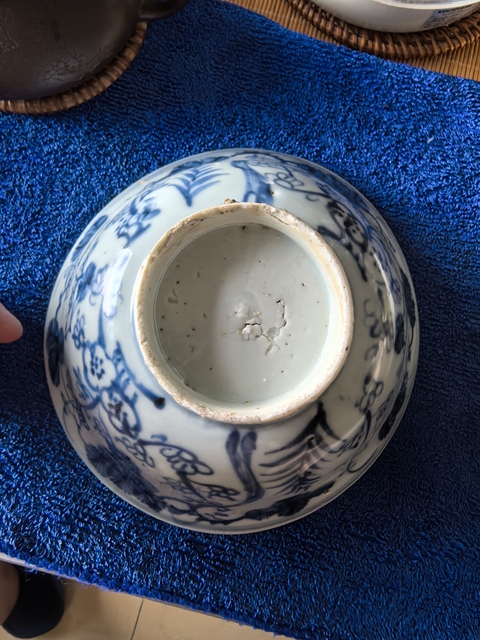 古玩陶瓷青花花卉紋碗真品鑒賞圖