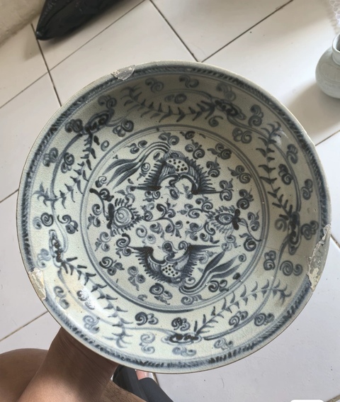 古玩陶瓷宣德青花鳳紋盤標(biāo)本真品鑒賞圖
