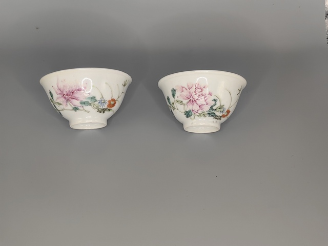 古玩陶瓷民國(guó) 粉彩花卉紋杯真品鑒賞圖