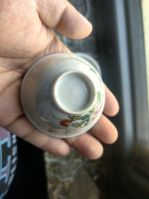 古玩陶瓷民國(guó) 粉彩花卉紋杯真品鑒賞圖