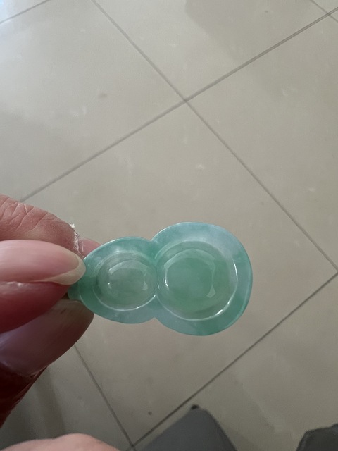 古玩玉器天然翡翠“葫蘆”掛件真品鑒賞圖