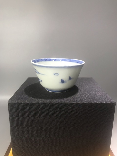 古玩陶瓷(精品馬蹄杯)清·康熙·山水人物垂釣圖-馬蹄杯拍賣,當(dāng)前價(jià)格854元