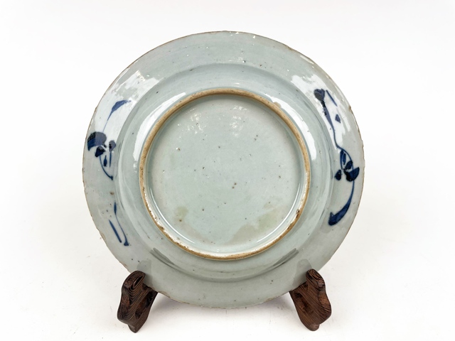 古玩陶瓷清康熙·青花柳樹折沿盤拍賣，當前價格228元