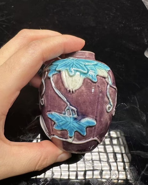 古玩陶瓷民國素三彩真品鑒賞圖