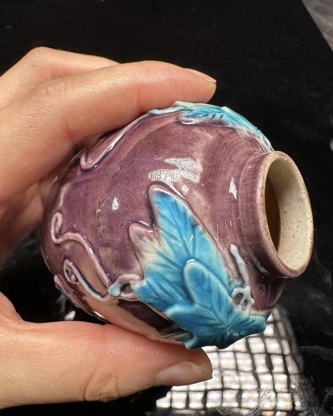 古玩陶瓷民國素三彩真品鑒賞圖