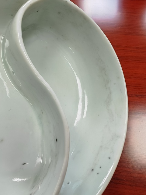 古玩陶瓷晚清白釉太極洗真品鑒賞圖