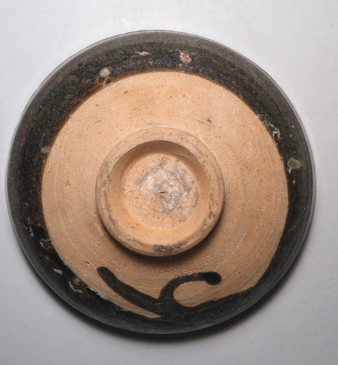 古玩陶瓷黑釉鐵銹斑紋碗真品鑒賞圖