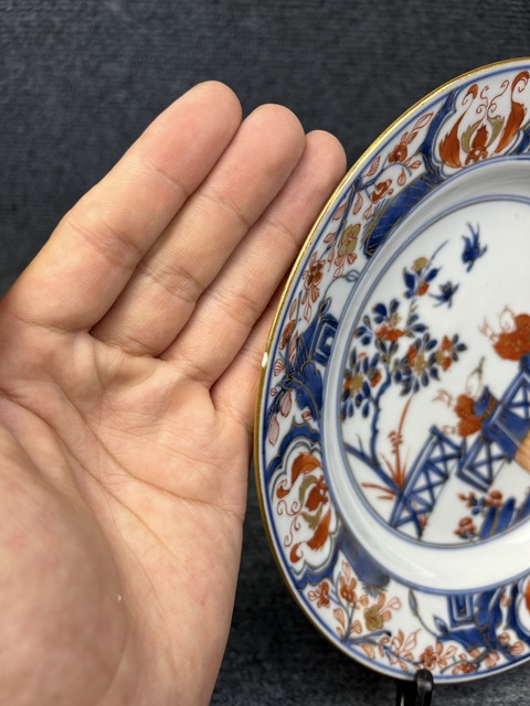 古玩陶瓷青花礬紅描金人物故事紋盤拍賣，當前價格2588元