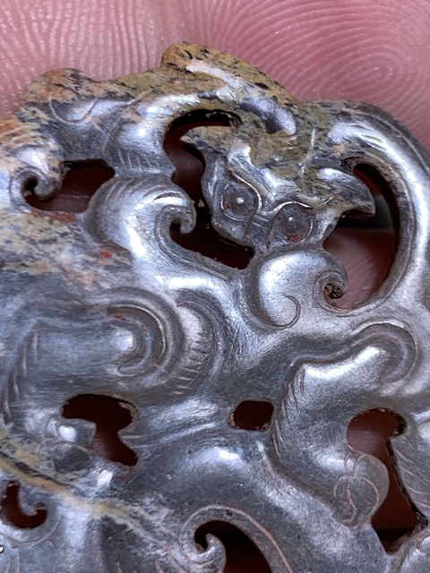 古玩玉器仿古做舊螭龍紋玉佩真品鑒賞圖
