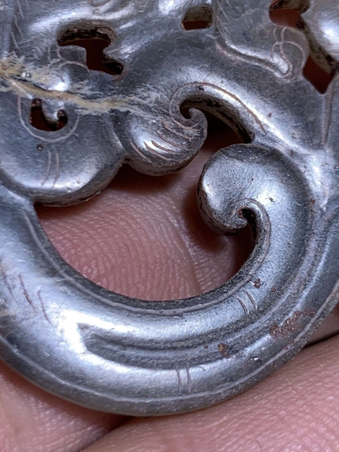 古玩玉器仿古做舊螭龍紋玉佩真品鑒賞圖