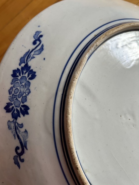 古玩陶瓷青花山水亭臺(tái)樓閣紋盤真品鑒賞圖