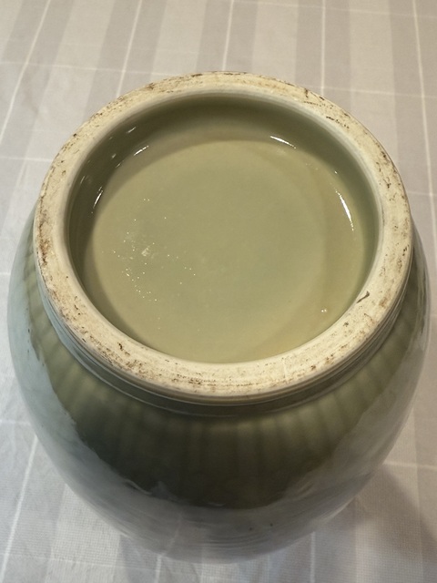 古玩陶瓷豆青釉燈籠瓶真品鑒賞圖