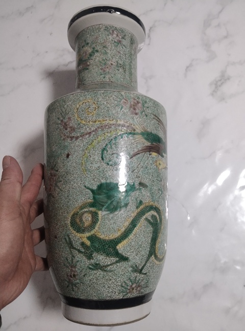 古玩陶瓷龍鳳紋棒槌瓶真品鑒賞圖