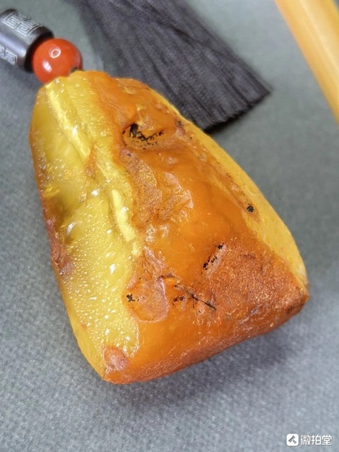 古玩玉器天然蜜蠟掛件真品鑒賞圖