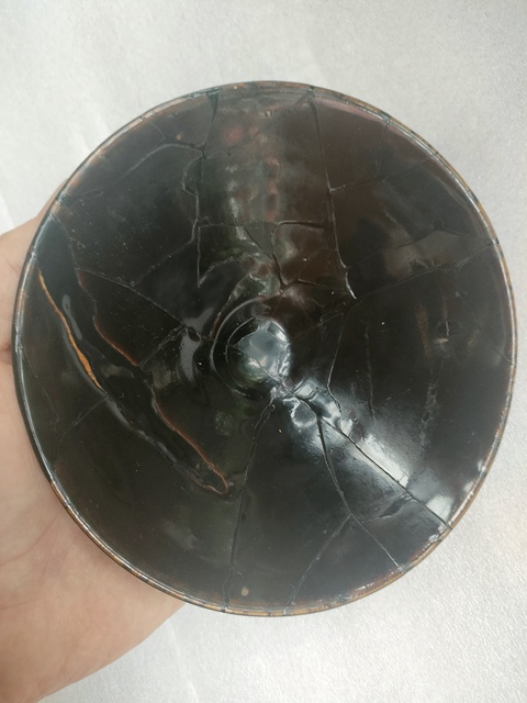 古玩陶瓷當(dāng)陽峪窯黑釉斗笠碗真品鑒賞圖