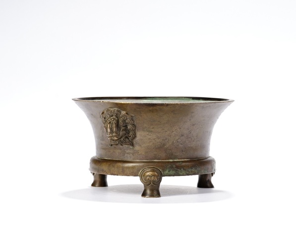 古玩銅器獸耳三足爐真品鑒賞圖