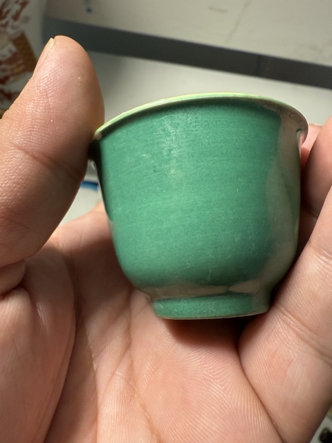 古玩陶瓷綠釉杯拍賣，當前價格3000元