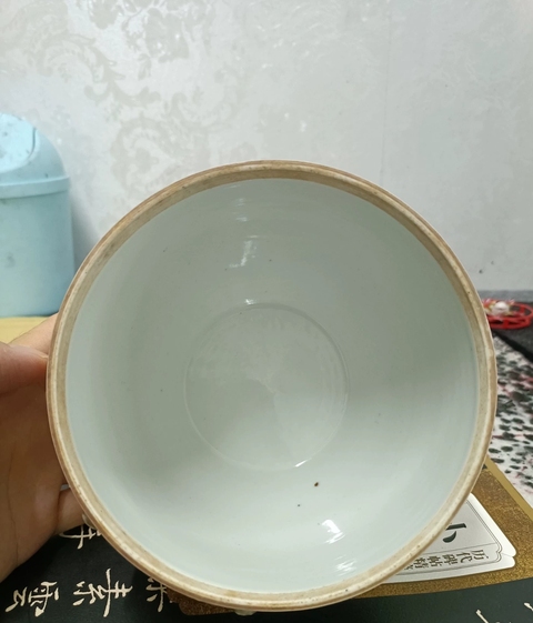 古玩陶瓷粉彩鶴鹿同春蓋缸真品鑒賞圖