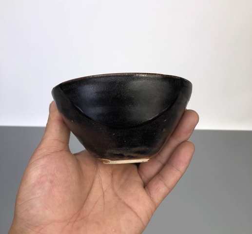 古玩陶瓷吉州窯黑釉深腹盞真品鑒賞圖