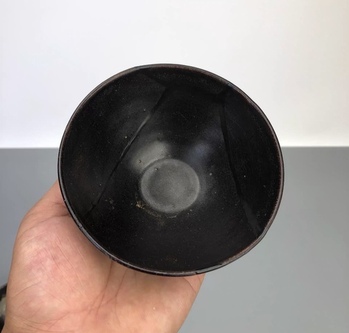 古玩陶瓷吉州窯黑釉深腹盞真品鑒賞圖