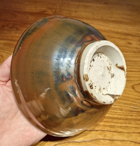 古玩陶瓷定窯系紫金釉茶碗真品鑒賞圖