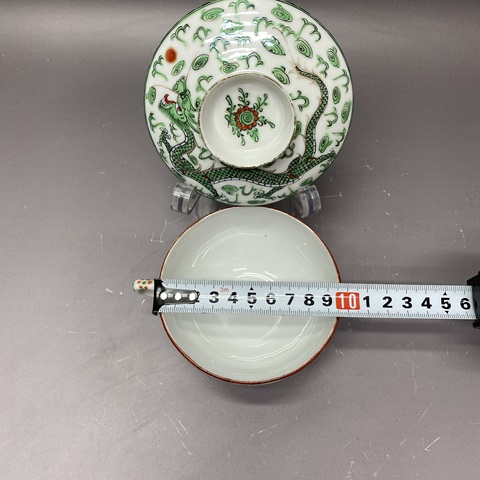 古玩陶瓷龍紋廣彩蓋杯真品鑒賞圖