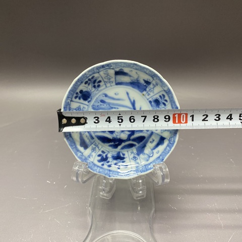 古玩陶瓷山水紋高士圖青花盤真品鑒賞圖