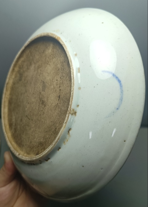 古玩陶瓷青花釉里紅魚藻紋盤真品鑒賞圖