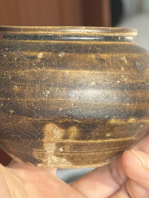 古玩陶瓷唐代黑釉侈口罐真品鑒賞圖