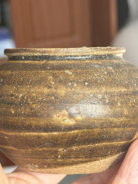 古玩陶瓷唐代黑釉侈口罐真品鑒賞圖
