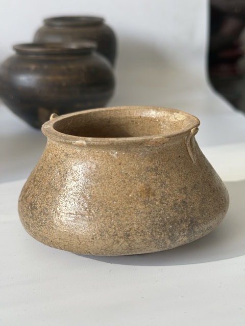 古玩陶瓷戰(zhàn)國(guó)原始青瓷雙系盂真品鑒賞圖