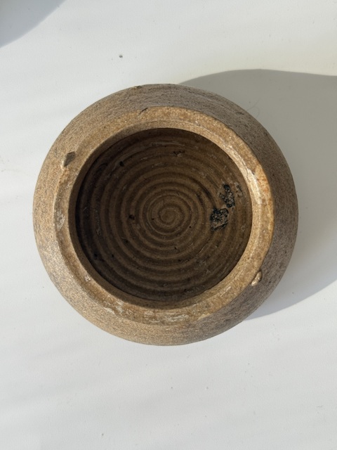 古玩陶瓷戰(zhàn)國(guó)原始青瓷雙系盂真品鑒賞圖