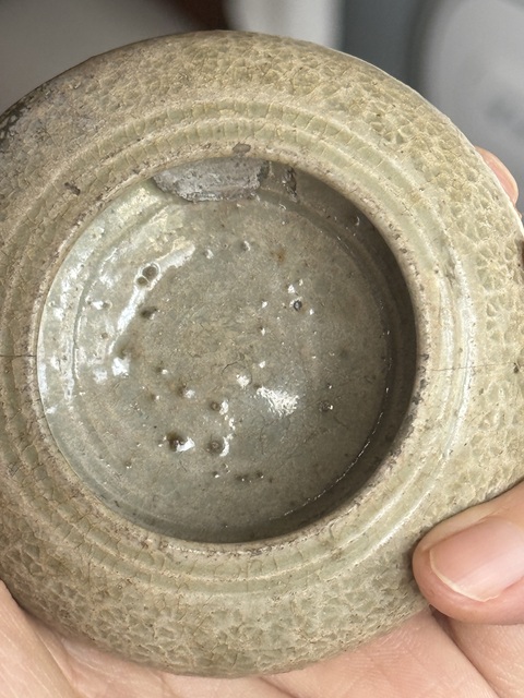 古玩陶瓷西晉越窯印花水盂真品鑒賞圖