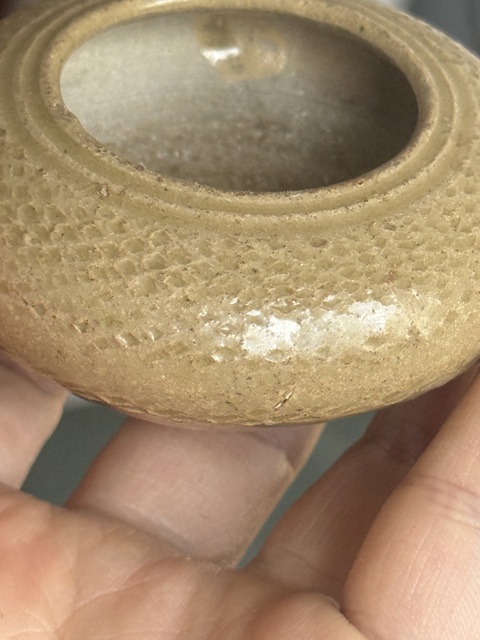 古玩陶瓷西晉越窯棱形紋飾水盂真品鑒賞圖