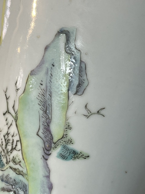 古玩陶瓷粉彩人物故事紋觀音瓶真品鑒賞圖