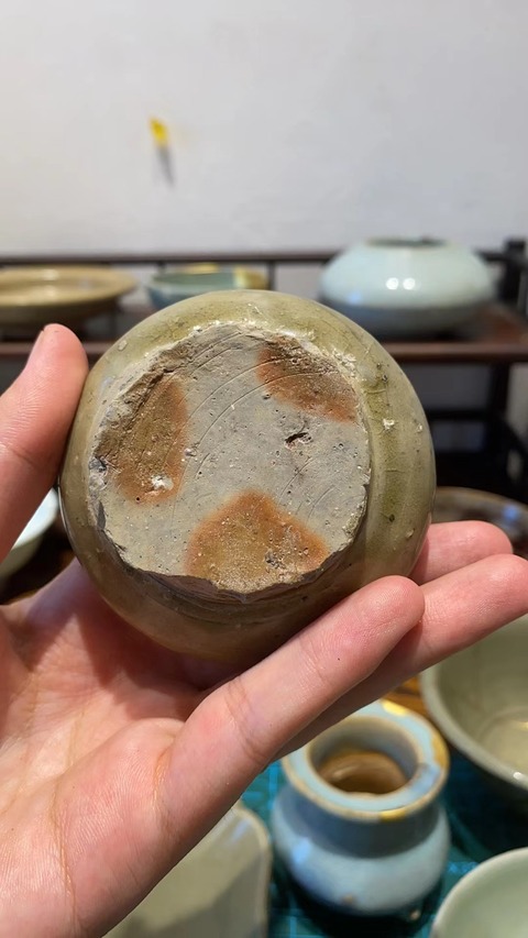 古玩陶瓷越窯青瓷水盂真品鑒賞圖