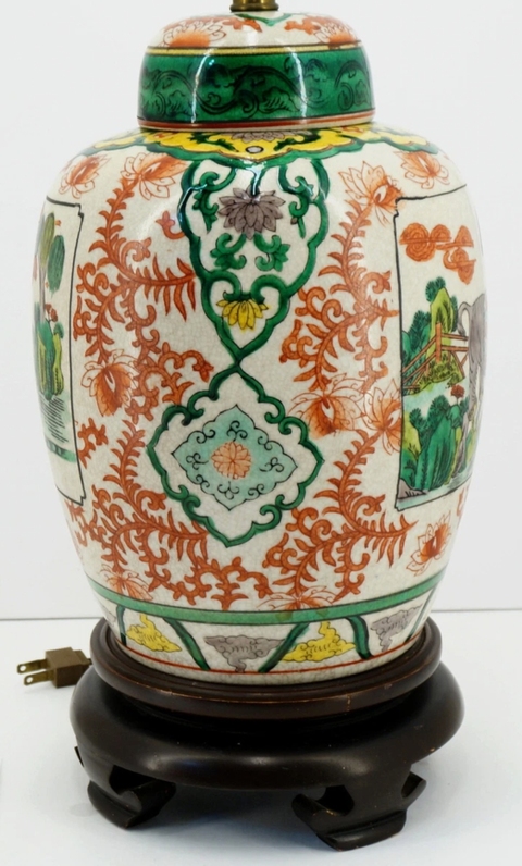古玩陶瓷五彩太平有象圖蓋罐真品鑒賞圖