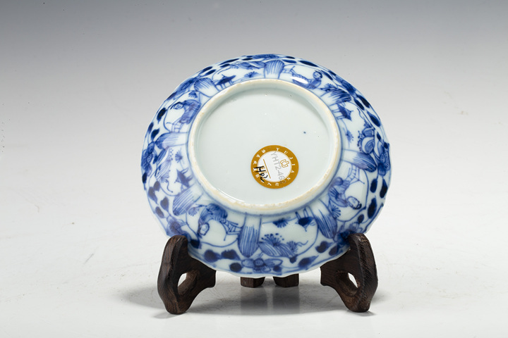 古玩陶瓷清康熙·青花仕女花卉紋花口碟拍賣，當前價格708元