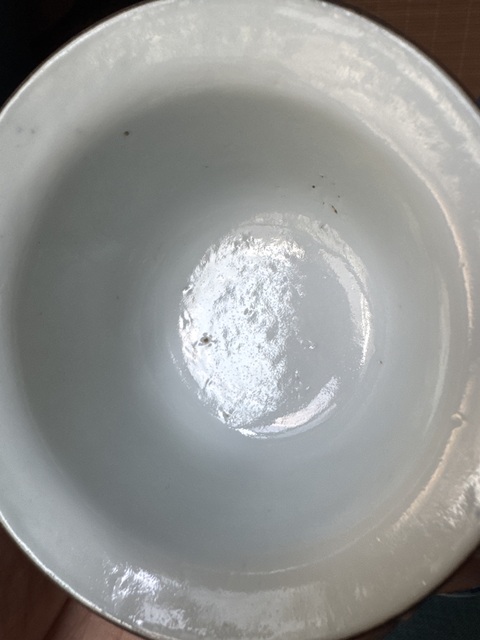 古玩陶瓷青花鸞鳳和鳴蚊蓋碗真品鑒賞圖