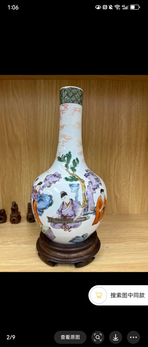 古玩陶瓷人物紋瓶真品鑒賞圖