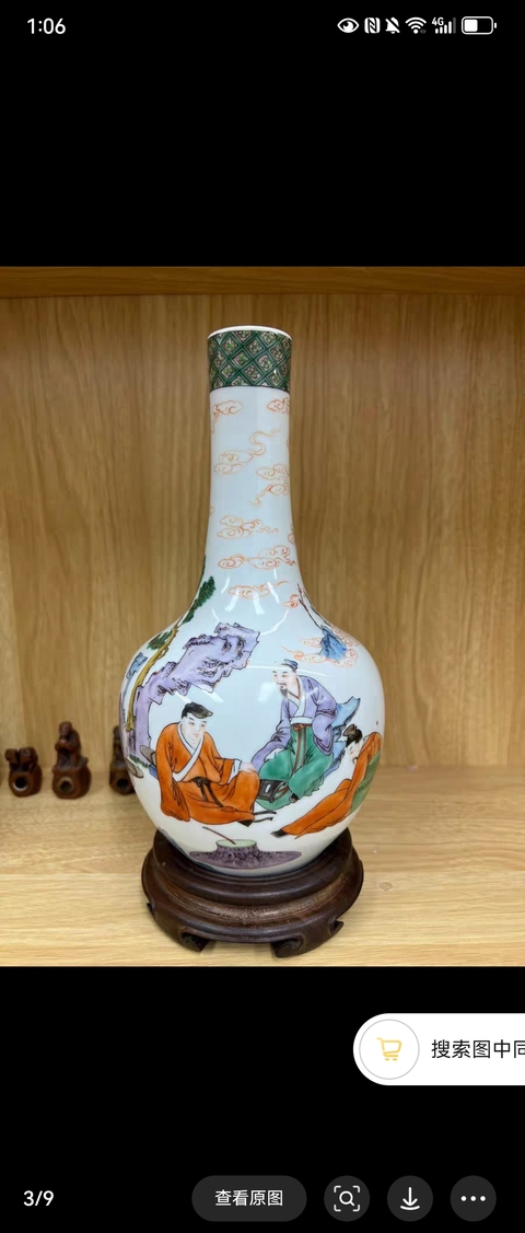 古玩陶瓷人物紋瓶真品鑒賞圖