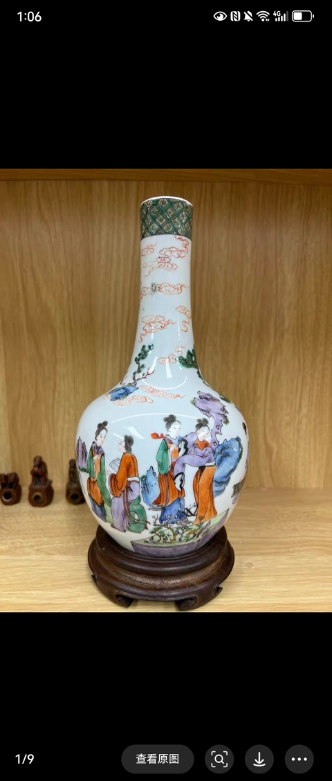 古玩陶瓷人物紋瓶真品鑒賞圖