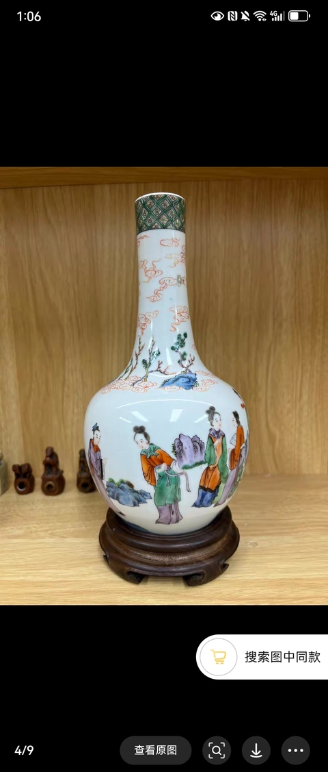 古玩陶瓷人物紋瓶真品鑒賞圖