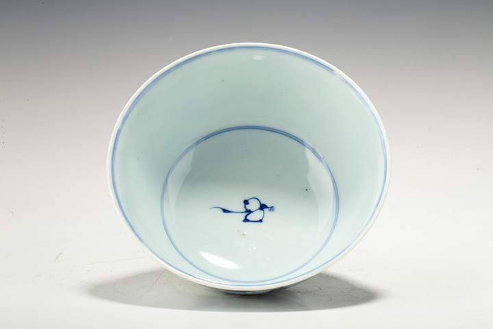 古玩陶瓷清雍正·青花三多紋碗拍賣，當前價格1952元