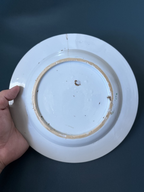 古玩陶瓷五彩描金魚藻紋盤真品鑒賞圖