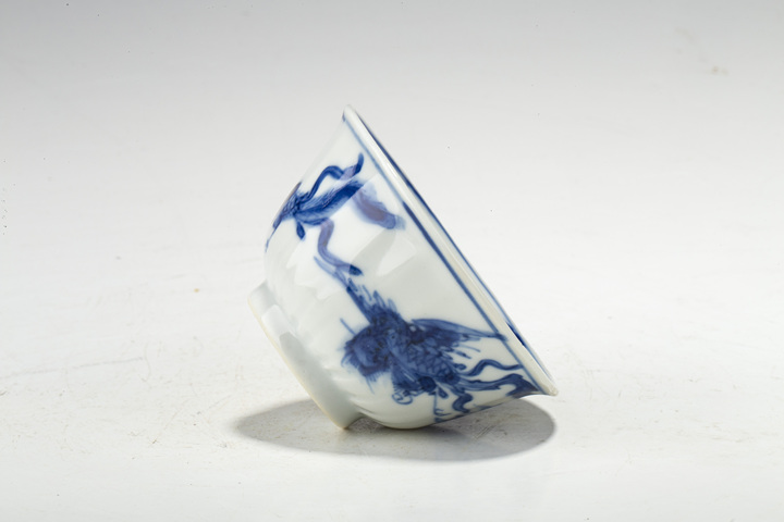 古玩陶瓷清康熙·青花云鳳紋杯碟真品鑒賞圖